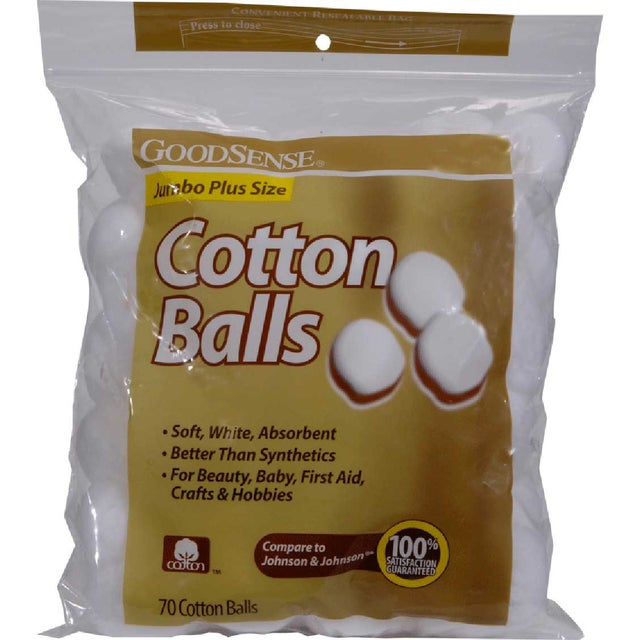 GoodSense Jumbo Plus Size Cotton Balls 70 Count - Barking Dawg